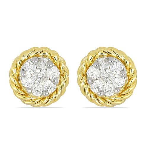 BUY 14K GOLD WHITE DIAMOND GEMSTONE HALO EARRINGS